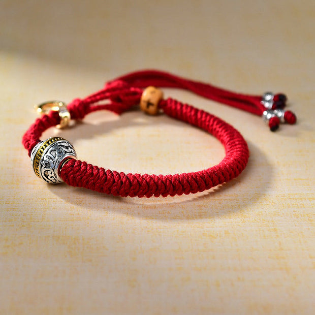 Buddha Stones Tibetan Red Rope Diamond Knot Luck Braided Bracelet Bracelet BS 3