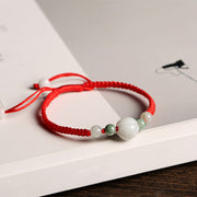 Buddha Stones Jade Pumpkin Flat Knot Luck Red String Bracelet Bracelet BS 1