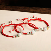 Buddha Stones Jade Pumpkin Flat Knot Luck Red String Bracelet Bracelet BS 3