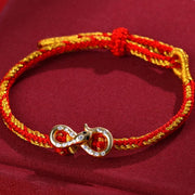 Buddha Stones Red String Mobius Strip Year Of The Snake Luck Braided Bracelet