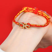 Buddha Stones Red String Mobius Strip Year Of The Snake Luck Braided Bracelet Bracelet BS 9