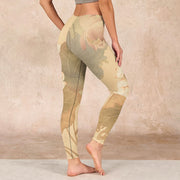 Buddha Stones Lotus Flowers Leaves Print Gym Leggings Women's Yoga Pants - image 3