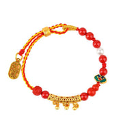 Buddha Stones Cinnabar Red String Bell Ruyi Brand Calm Bracelet Bracelet BS 10