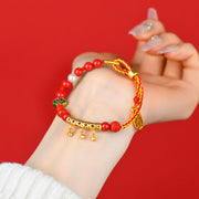 Buddha Stones Cinnabar Red String Bell Ruyi Brand Calm Bracelet Bracelet BS 4