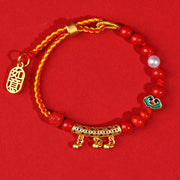 Buddha Stones Cinnabar Red String Bell Ruyi Brand Calm Bracelet Bracelet BS 3