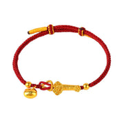 Buddha Stones Red String Fu Character Ingot Ruyi Stick Luck Braided Bracelet