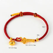 Buddha Stones Red String Fu Character Ingot Ruyi Stick Luck Braided Bracelet Bracelet BS 8