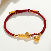 Buddha Stones Red String Fu Character Ingot Ruyi Stick Luck Braided Bracelet Bracelet BS 2