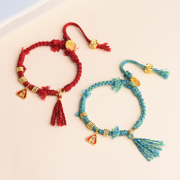 FREE Today: Connection and Strength Tibetan String Zakiram Goddess Of Wealth Flower Tassel Bracelet