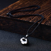 FREE Today: Soothing and Protection Natural Silver Sheen Obsidian Auspicious Clouds Necklace Pendant