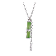 Buddha Stones Hetian Jade 925 Sterling Silver Bamboo Abundance Necklace Pendant Necklaces & Pendants BS 8