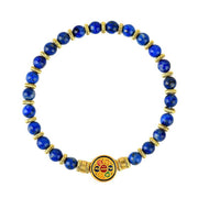 Buddha Stones Natural Lazurite Om Mani Padme Hum Bead Balance Bracelet