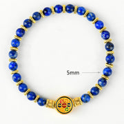 Buddha Stones Natural Lazurite Om Mani Padme Hum Bead Balance Bracelet Bracelet BS 7