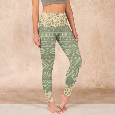 Buddha Stones Flowers Geometric Shapes Gym Leggings Women's Yoga Pants