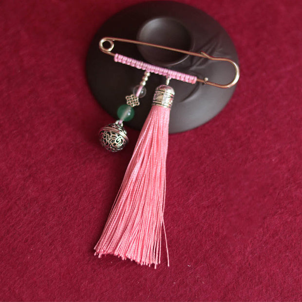 Buddha Stones Retro Bell Tassels Brooch Brooch BS Pink