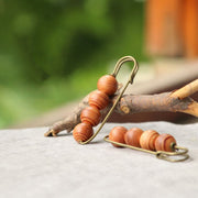 Buddha Stones Vintage Sandalwood Agathis Alba Ebony Wood Peltogyne Beads Healing Brooch Brooch BS 11