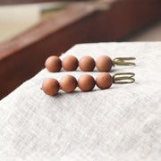 Buddha Stones Vintage Sandalwood Agathis Alba Ebony Wood Peltogyne Beads Healing Brooch Brooch BS 35