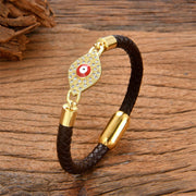 FREE Today: Blessing Protection Evil Eye Leather Metal Buckle Bracelet