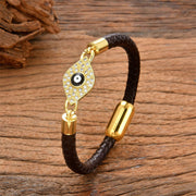 FREE Today: Blessing Protection Evil Eye Leather Metal Buckle Bracelet