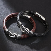 FREE Today: Strengthen Confidence Fashion Titanium Steel Leather Bracelet