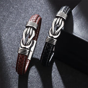 FREE Today: Strengthen Confidence Fashion Titanium Steel Leather Bracelet