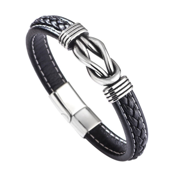 FREE Today: Strengthen Confidence Fashion Titanium Steel Leather Bracelet