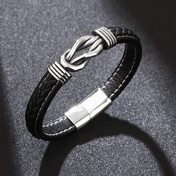 FREE Today: Strengthen Confidence Fashion Titanium Steel Leather Bracelet