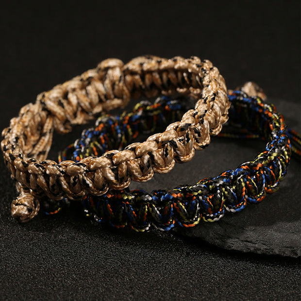 Buddha Stones Handmade Colorful Rope Braided Bracelet