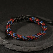 Buddha Stones Handmade Eight Thread Peace Knot Wax Cord Rope Braided Bracelet