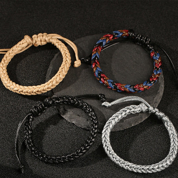 FREE Today: Harmony Healing Handmade Eight Thread Peace Knot Wax Cord Rope Braided Bracelet