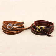 FREE Today: Confidence and Strength Vintage Multi-layer Leather Buckle Bracelet