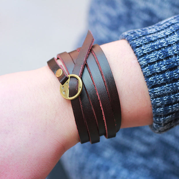 FREE Today: Confidence and Strength Vintage Multi-layer Leather Buckle Bracelet