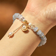 FREE Today: Peace Healing Natural Aquamarine Pearl Shell Bead Bracelet