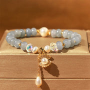 FREE Today: Peace Healing Natural Aquamarine Pearl Shell Bead Bracelet