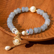 FREE Today: Peace Healing Natural Aquamarine Pearl Shell Bead Bracelet