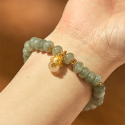 FREE Today: Love Healing Strawberry Quartz Cyan Jade Lucky Cat Beads Bracelet