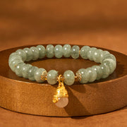 FREE Today: Love Healing Strawberry Quartz Cyan Jade Lucky Cat Beads Bracelet