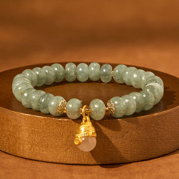 FREE Today: Love Healing Strawberry Quartz Cyan Jade Lucky Cat Beads Bracelet