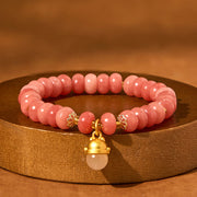 FREE Today: Love Healing Strawberry Quartz Cyan Jade Lucky Cat Beads Bracelet