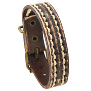 Buddha Stones Vintage Leather Adjustable Buckle Strengthen Bracelet