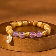 FREE Today: Protection and Healing Year of the Snake Tiger Eye Amethyst Fu Character Bracelet