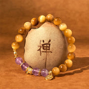 FREE Today: Protection and Healing Year of the Snake Tiger Eye Amethyst Fu Character Bracelet