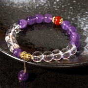 FREE Today: Spiritual Meditation Natural Amethyst White Crystal Beads Bracelet