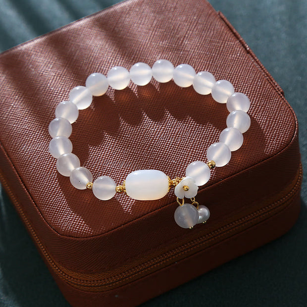 FREE Today: Peace Protection White Agate Pearl Flower Bracelet