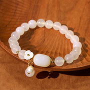 FREE Today: Peace Protection White Agate Pearl Flower Bracelet