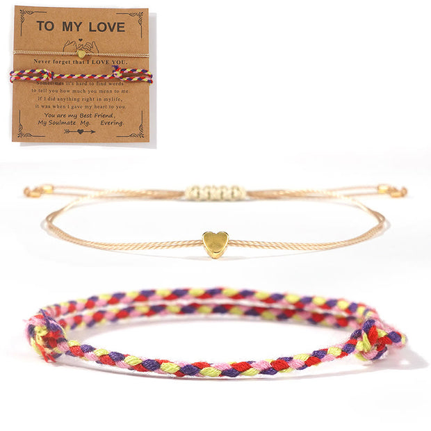 FREE Today: Purity and Healing TO MY LOVE 2Pcs Colorful Rope Braided Couple Bracelet