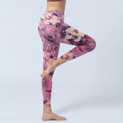 Buddha Stones Purple Peony Flowers Print Gym Leggings Women's Yoga Pants - image 4