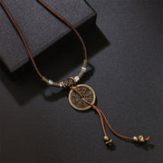 Buddha Stones Mountain Ghosts Spend Money Bagua Alloy Copper Coin Harmony Necklace Pendant