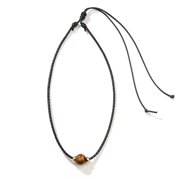 FREE Today: Clear Thinking and Willpower Natural Tiger Eye Beaded Wax Rope Necklace Pendant