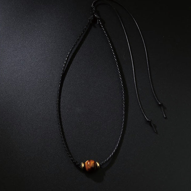 FREE Today: Clear Thinking and Willpower Natural Tiger Eye Beaded Wax Rope Necklace Pendant